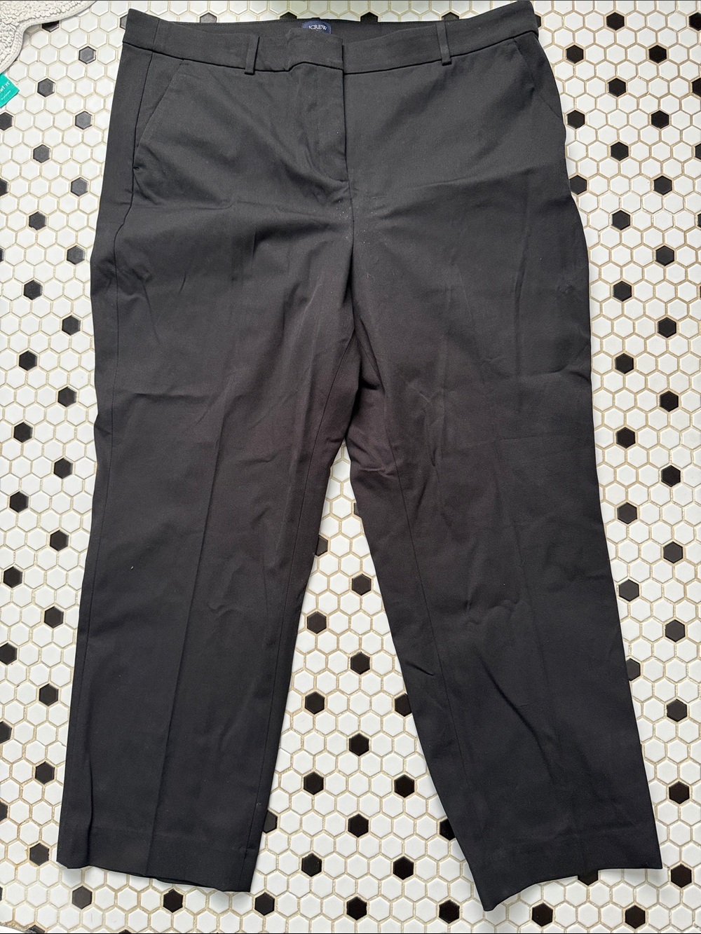 J. Crew Factory Black Straight-Leg Trousers